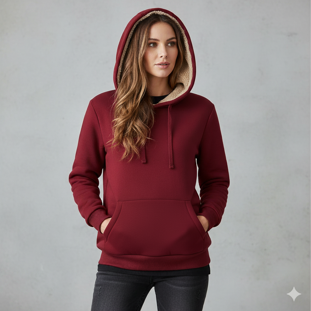 Kuscheliger Damen Hoodie mit Teddyfutter