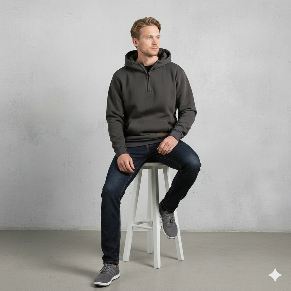 Herren Hoodie mit Reißverschluss | Warm & Bequem | Winter