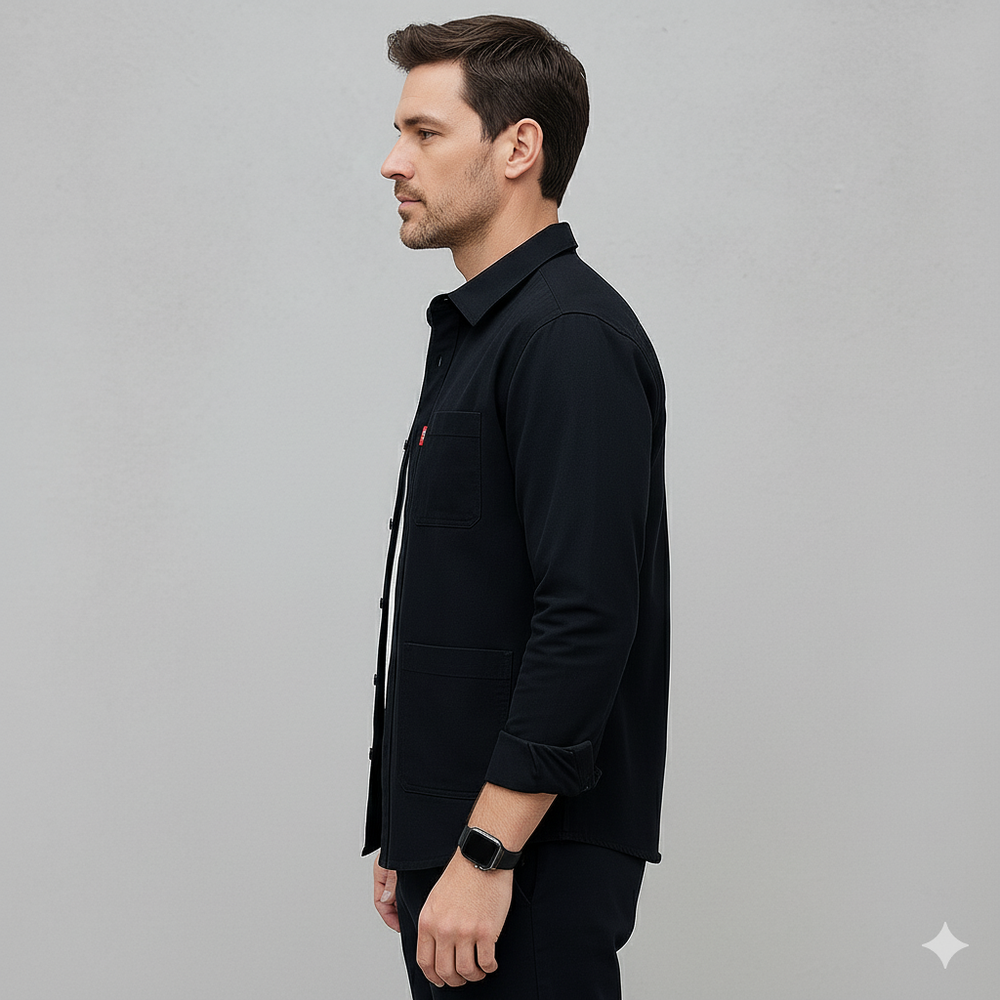 Herren Freizeithemd langarm | Modern mit Brusttasche