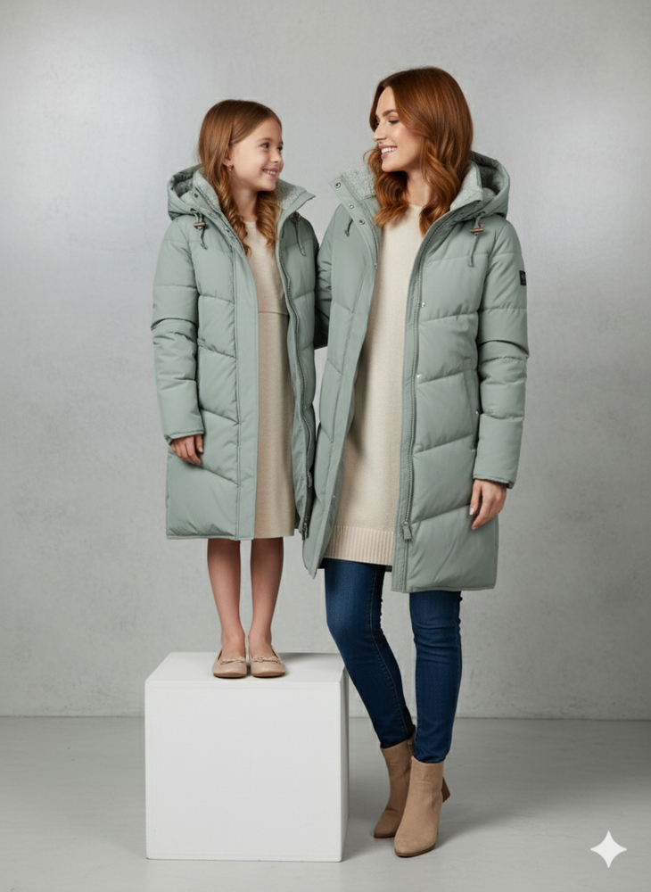 Damen Puffermantel mit Kapuze
