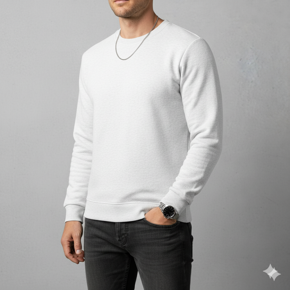 Herren Sweatshirt mit Rundhalsausschnitt