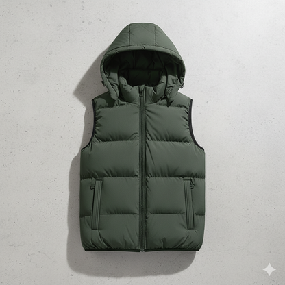 Herren Steppweste mit Kapuze | Warm & Bequem | Herbst/Winter