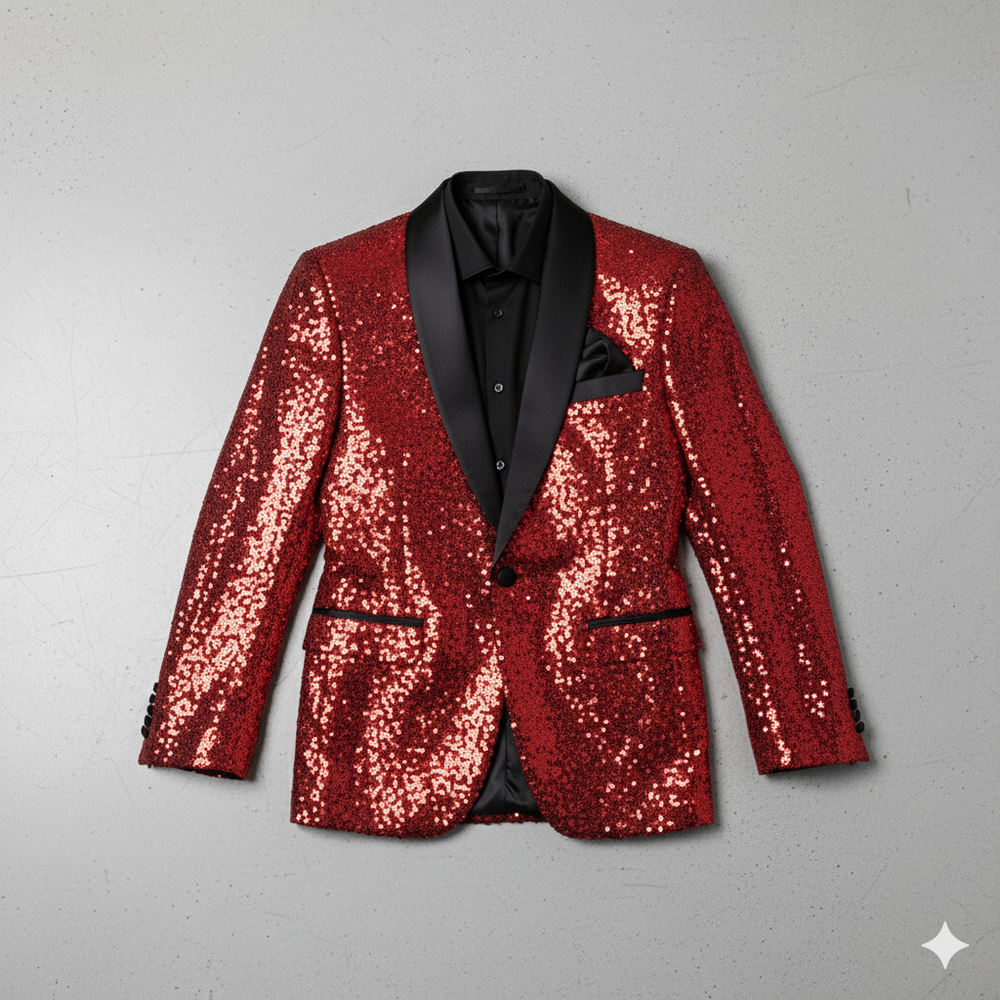 Herren Sakko mit Pailletten | Festlich & Elegant | Slim Fit