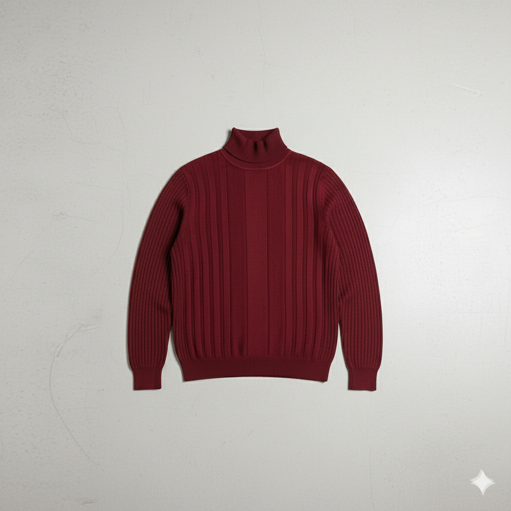 Herren Rollkragenpullover mit Strukturmuster