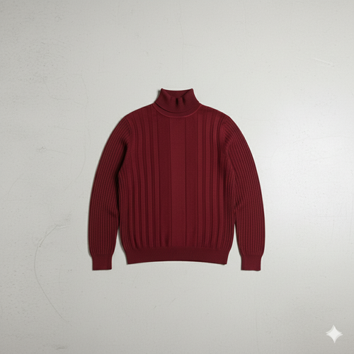 Herren Rollkragenpullover mit Strukturmuster