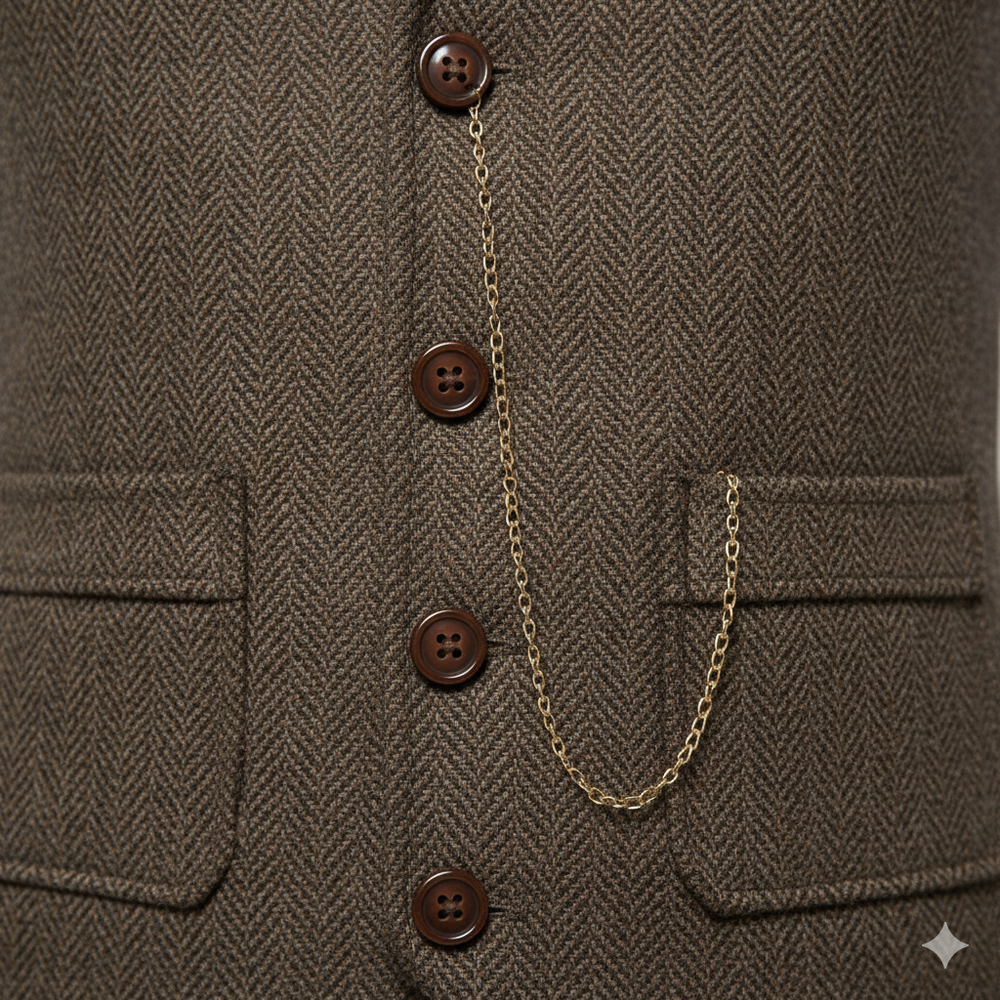 Herren Weste mit Fischgrätenmuster | Elegant & Modern | Herbst/Winter