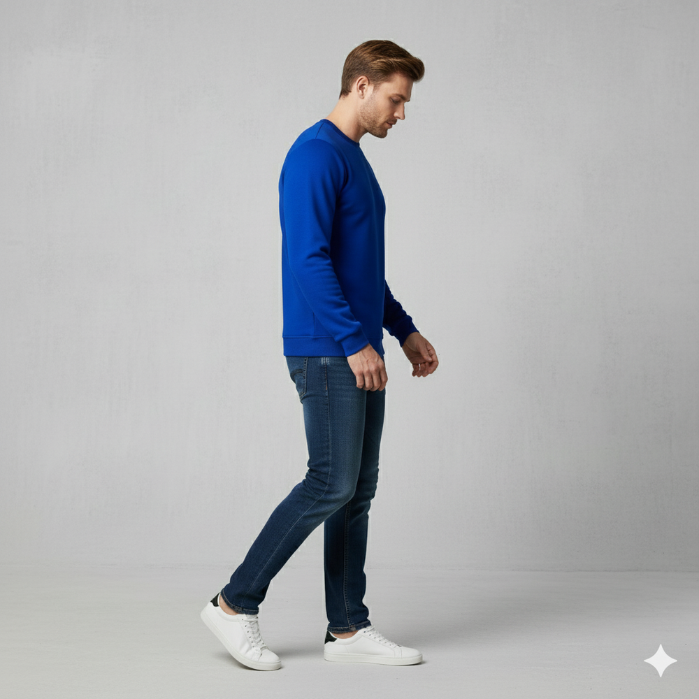 Herren Sweatshirt mit Rundhalsausschnitt