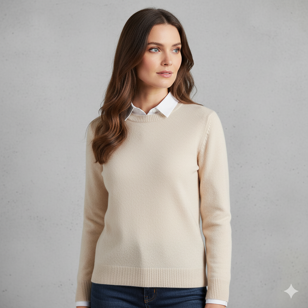 Kuscheliger Damen Strickpullover mit Rundhalsausschnitt | Winter | Elegant