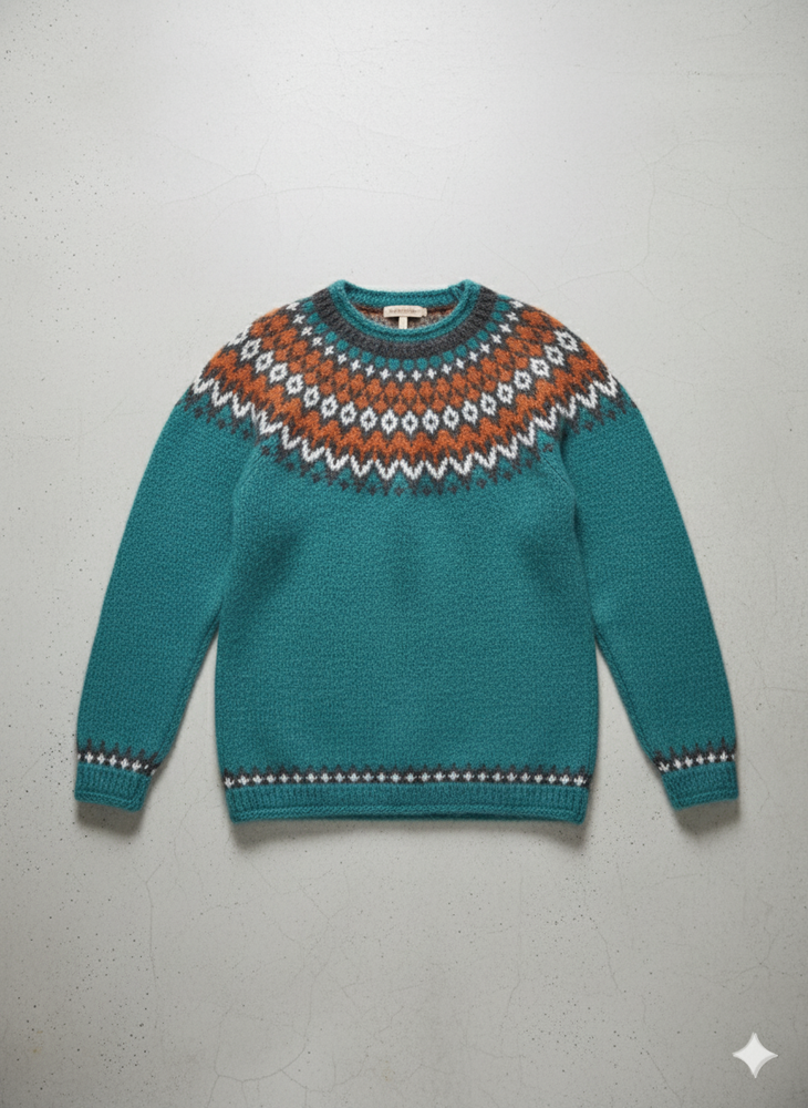 Damen Strickpullover mit Rundhals | Winter | Norweger-Muster