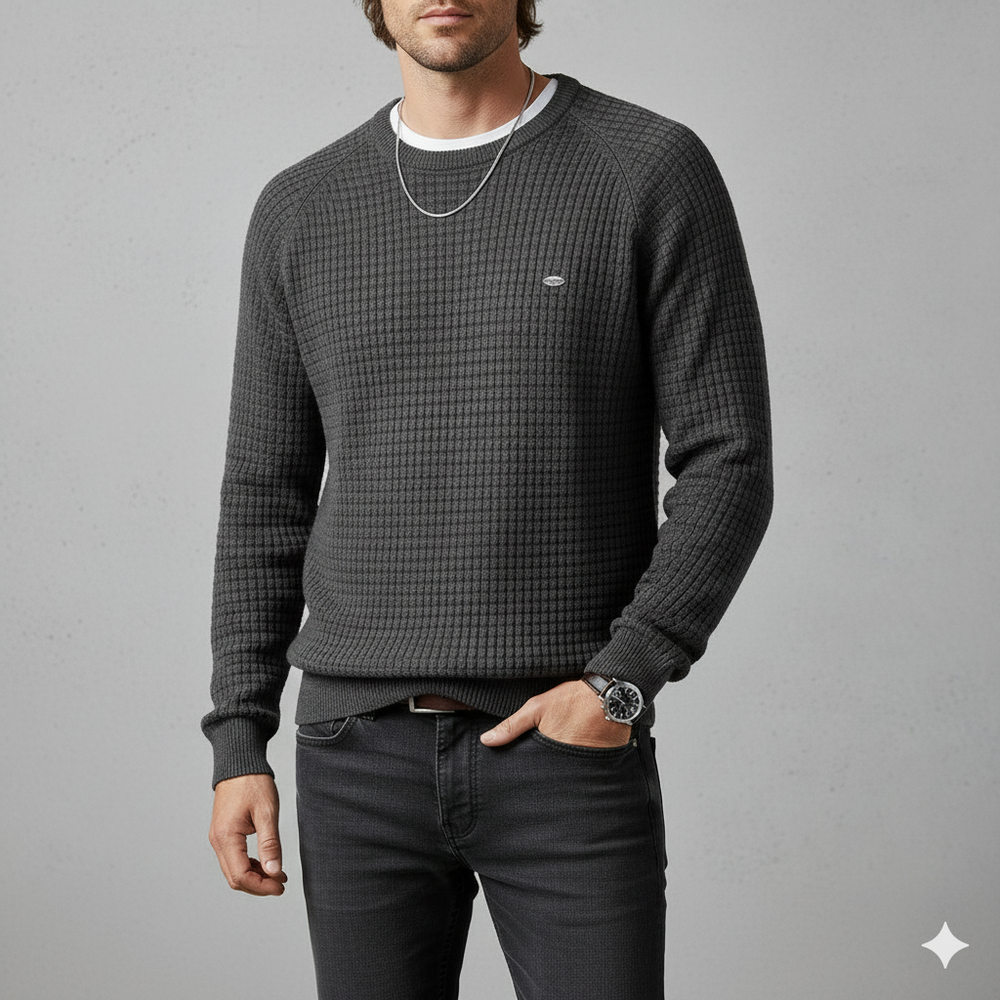 Herren Baumwollpullover mit Karomuster | Modern & Bequem