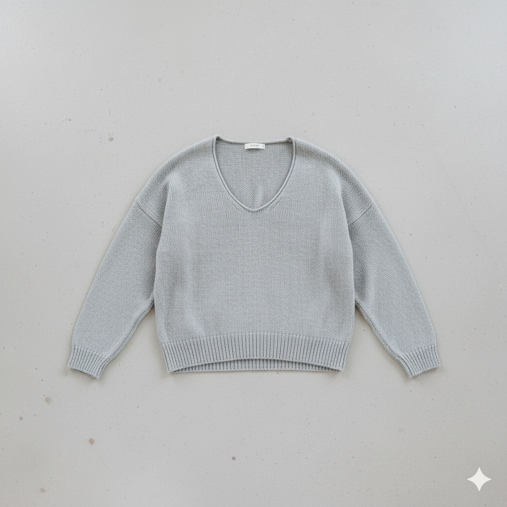 Damen Strickpullover mit V Ausschnitt | Locker & Freizeit