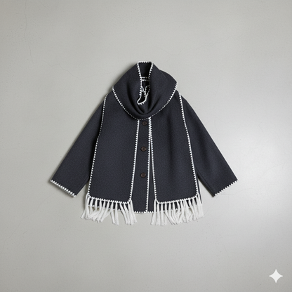 Damen Wollmantel mit Schal Kragen | Winter | Locker & Warm