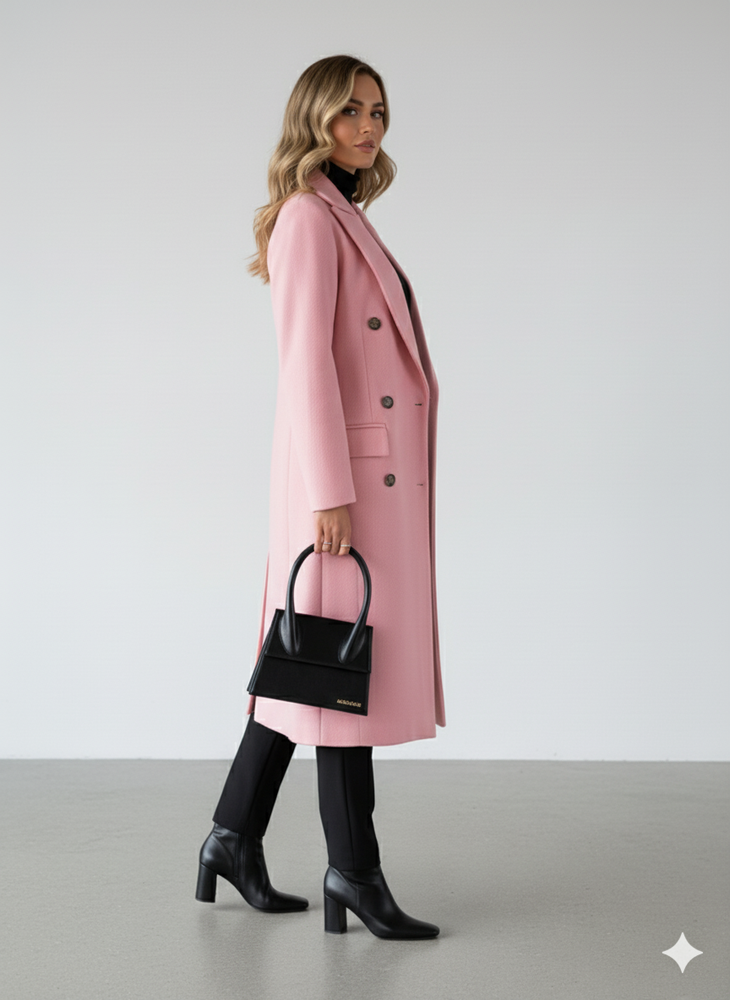 Damen Mantel mit Reverskragen | Doppelreihig & Elegant | Herbst/Winter