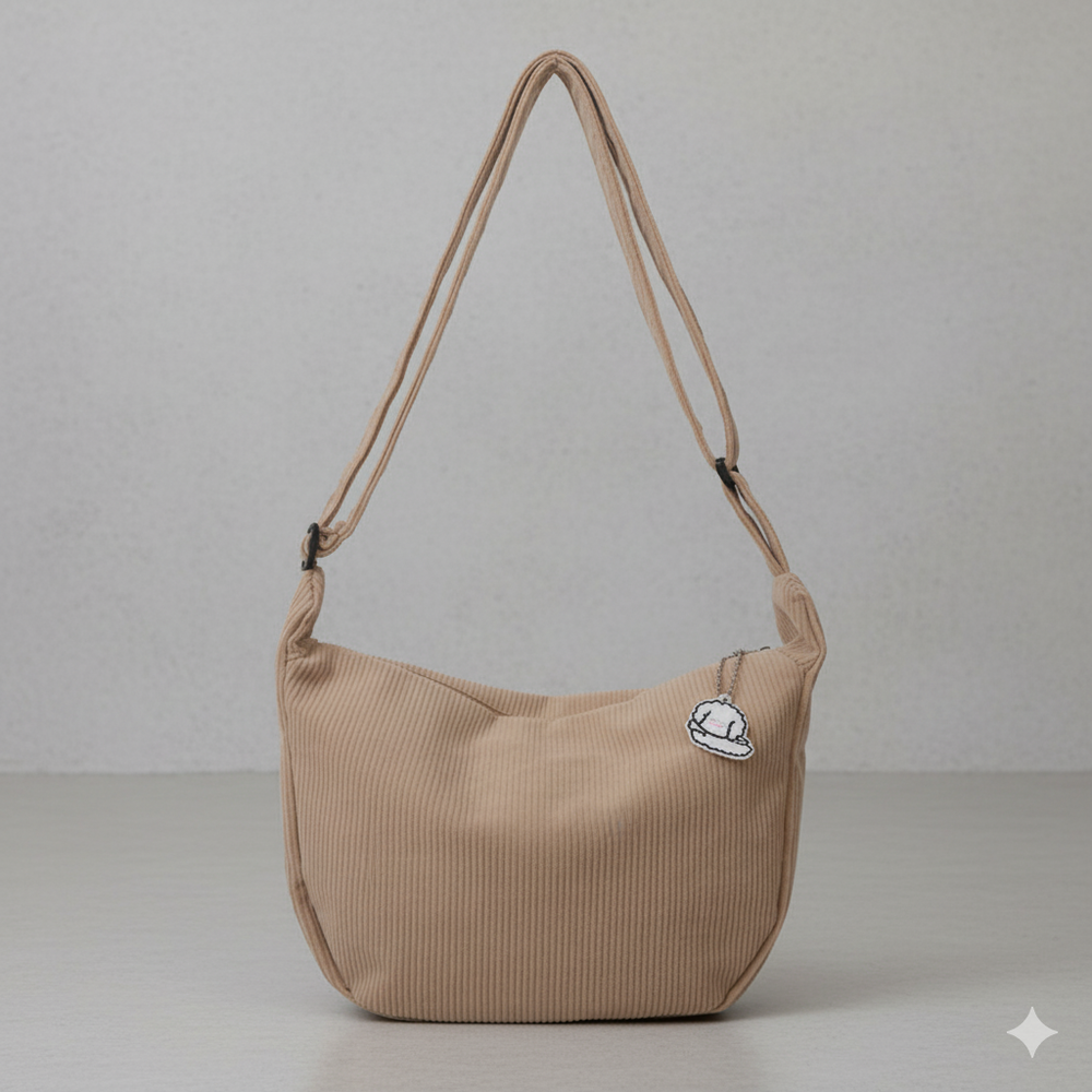 Lässige Damen Umhängetasche aus Cord | Leicht & Bequem