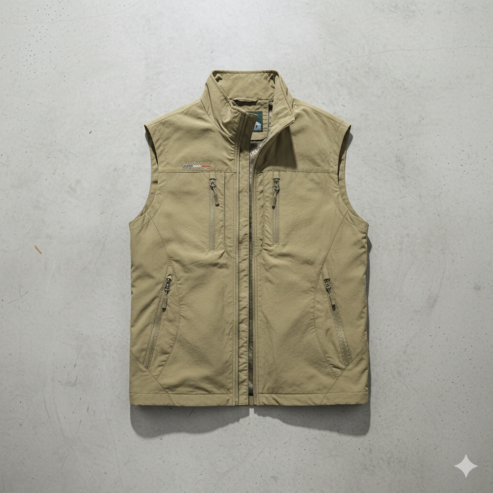 Herren Outdoor Weste mit Taschen | Leicht & Atmungsaktiv | Übergang
