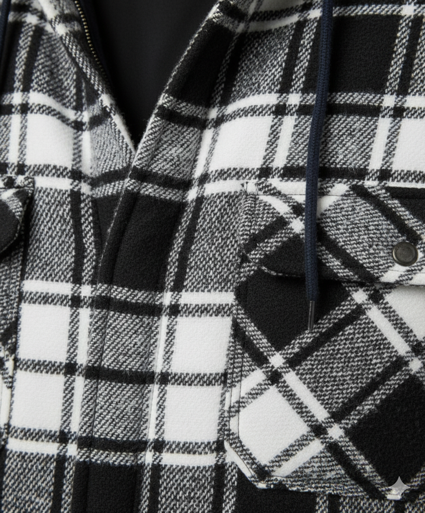 Gepolsterte Herrenjacke mit Karomuster | Warm & Casual Winter