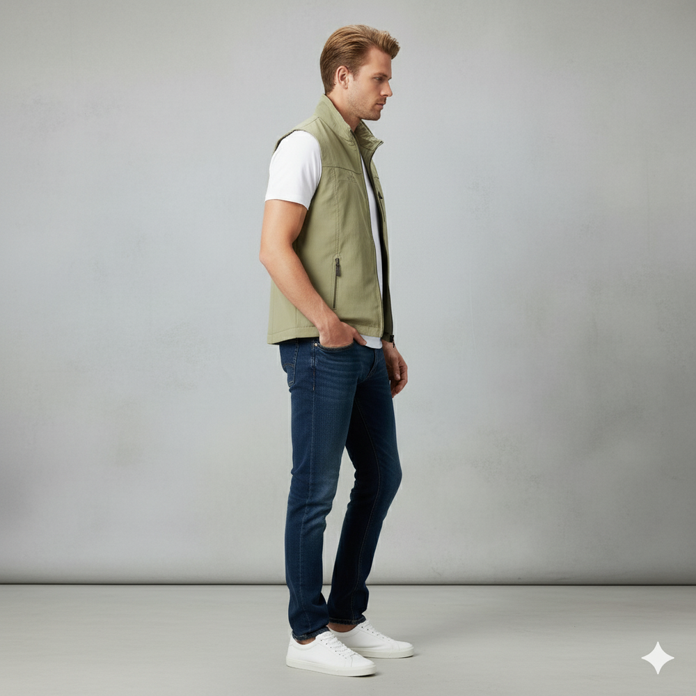 Herren Outdoor Weste mit Reißverschluss | Leicht & Atmungsaktiv