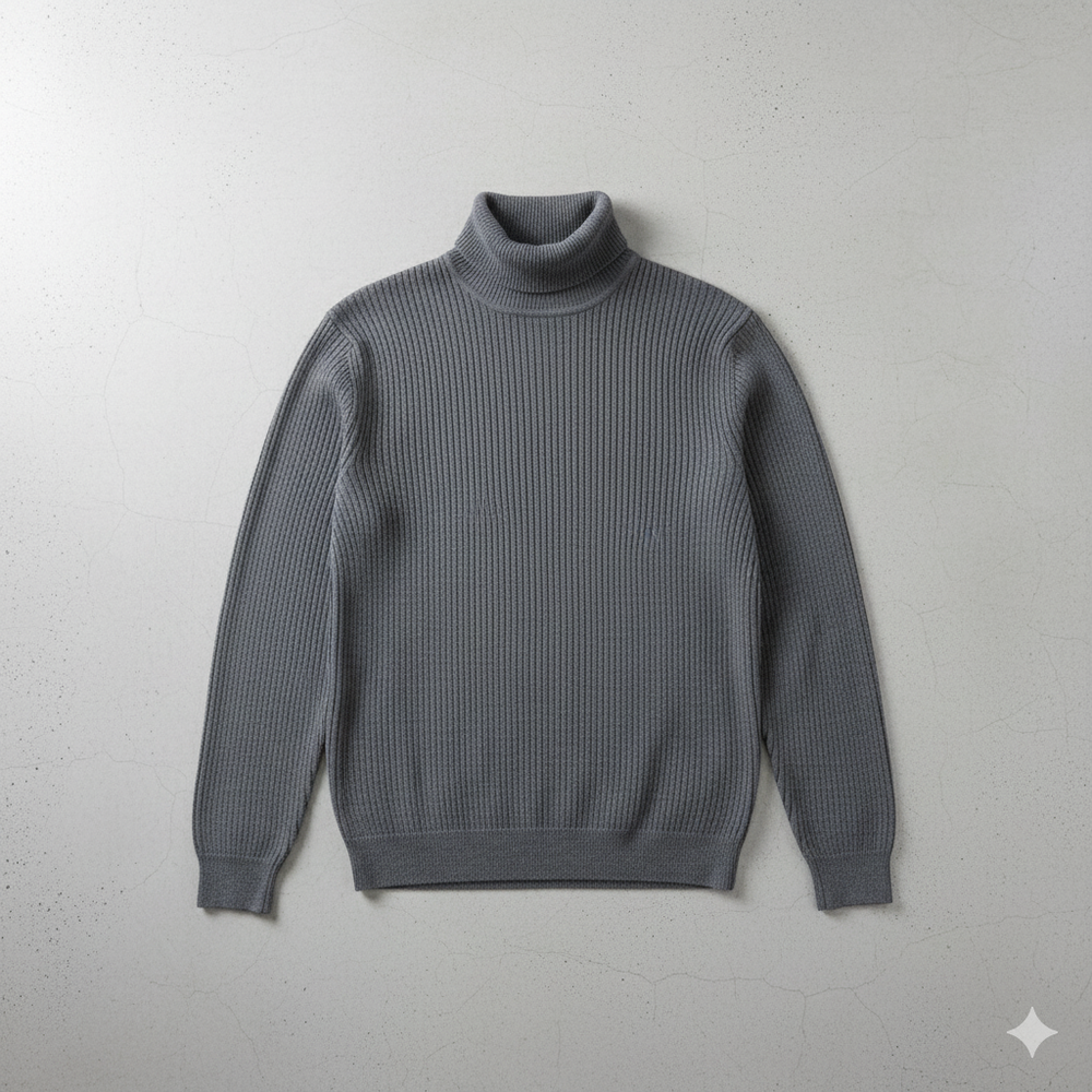 Herren Rollkragenpullover mit Strukturmuster