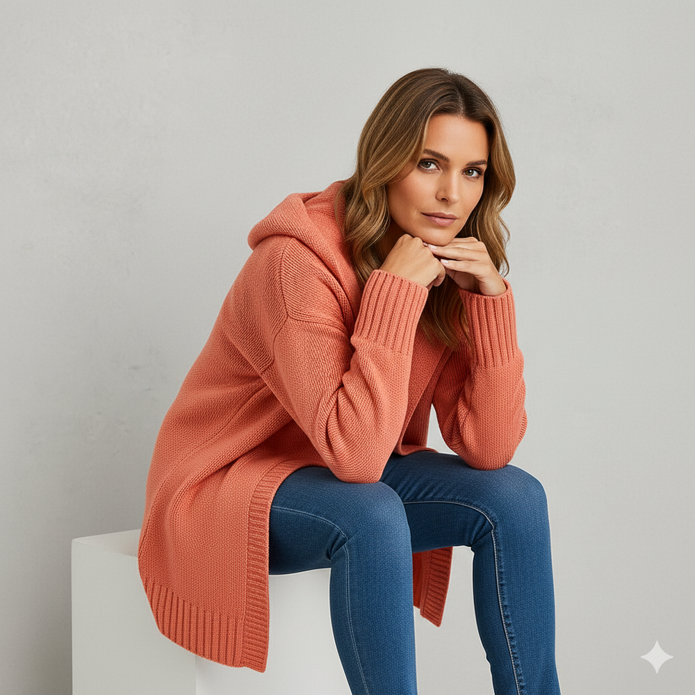 Damen Strickjacke mit Kapuze | Lässig & Übergang