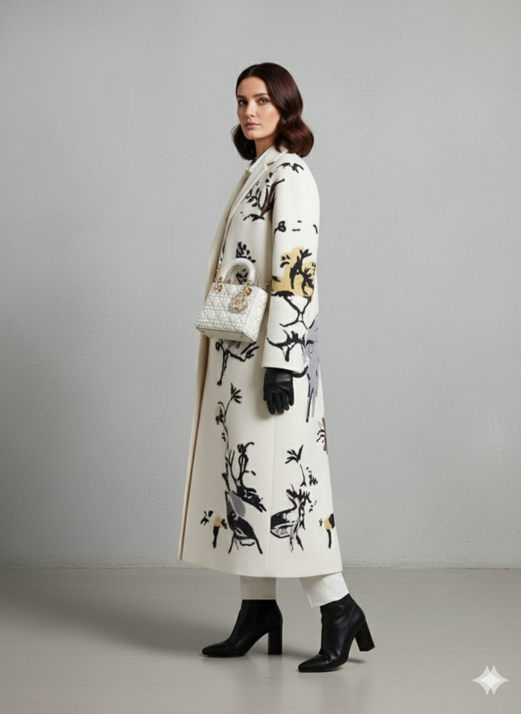 Damen Wollmantel mit Karomuster | Oversize & Warm | Winter