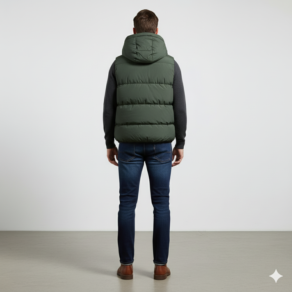 Herren Steppweste mit Kapuze | Warm & Bequem | Herbst/Winter