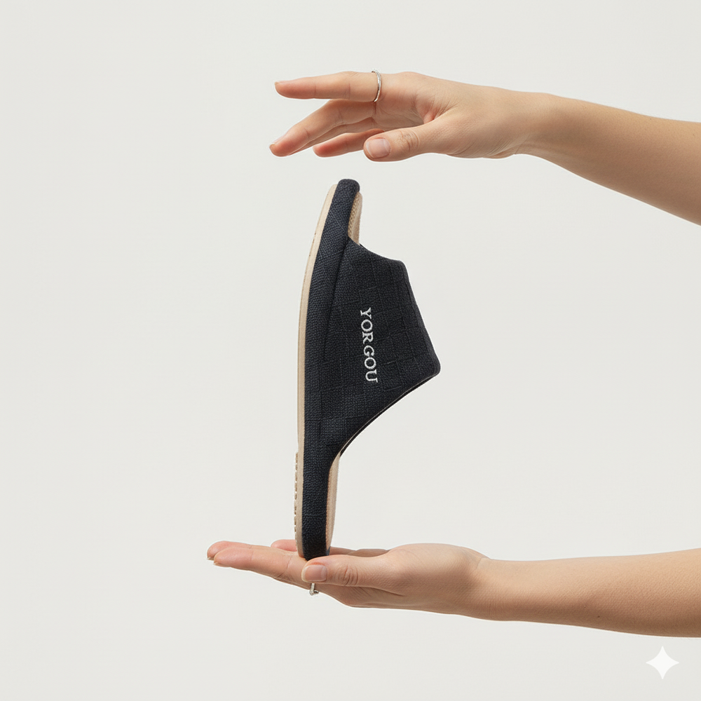 Leichte Damen Hausschuhe aus Leinen | Atmungsaktiv & für drinnen