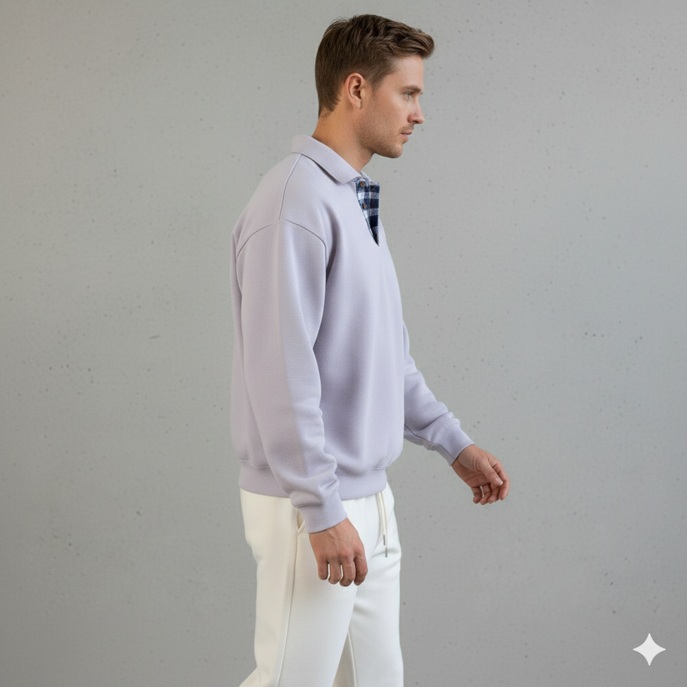 Lässiger Herrenpullover mit Reverskragen | Bequem | Freizeit