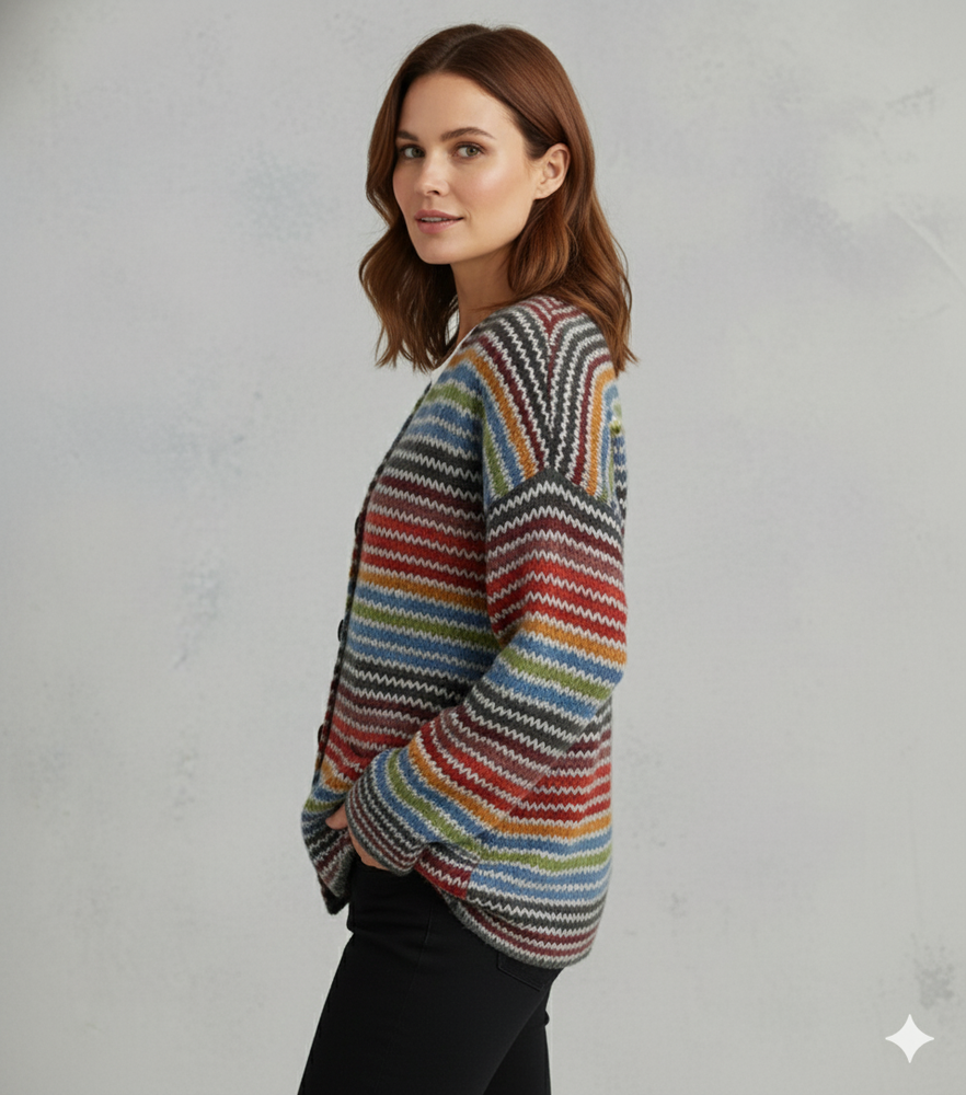 Damen Strickjacke mit abstraktem Print | Herbst/Winter | Stylisch