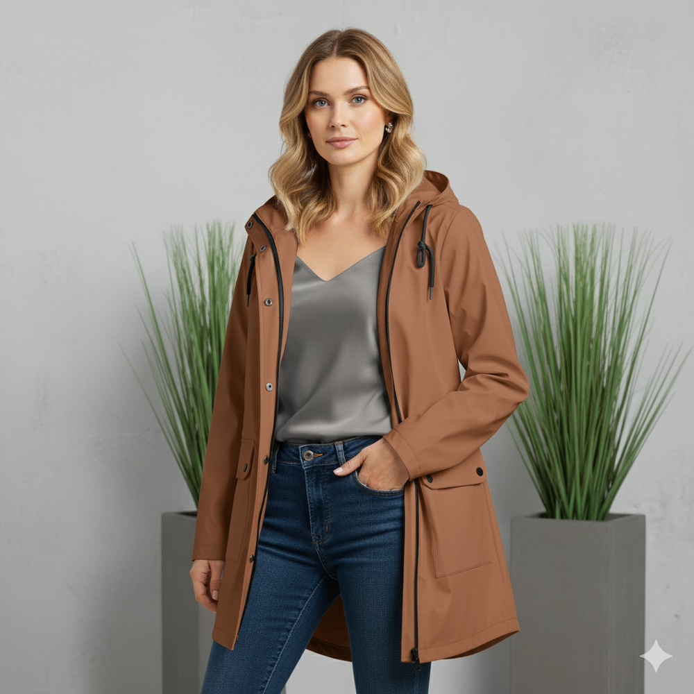 Damen Regenjacke mit Kapuze | Leicht & Wasserdicht | Übergang