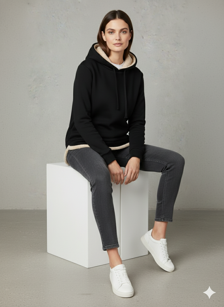 Kuscheliger Damen Hoodie mit Teddyfutter