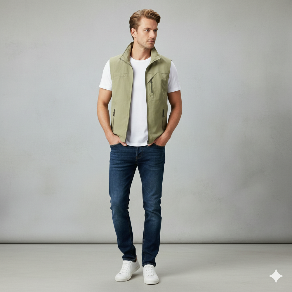 Herren Outdoor Weste mit Reißverschluss | Leicht & Atmungsaktiv