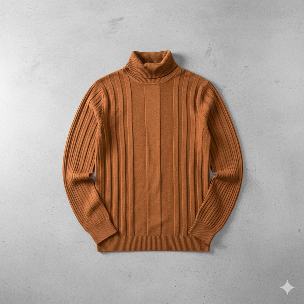 Herren Rollkragenpullover mit Strukturmuster