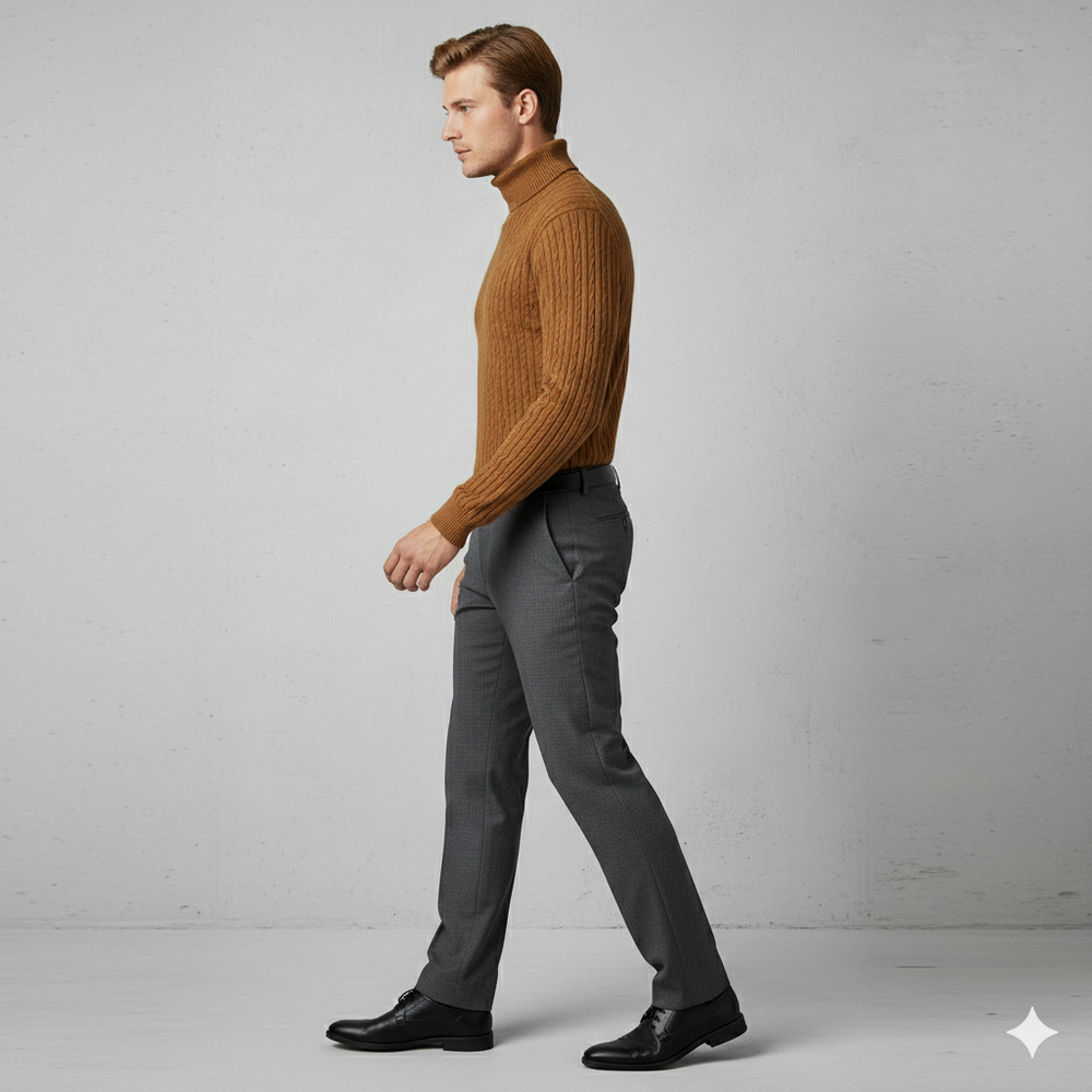 Feiner Herren Strickpullover mit Rollkragen