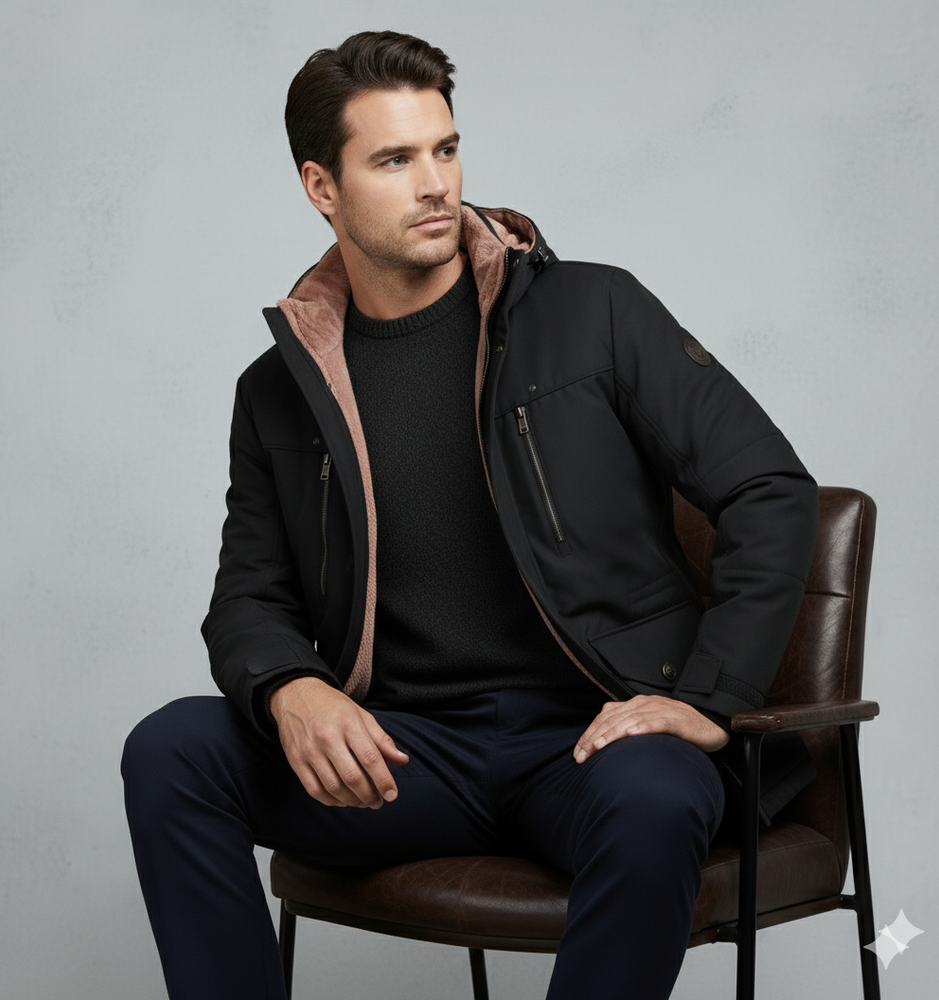 Warmer Herren Wintermantel mit Kapuze | Dick & Funktional