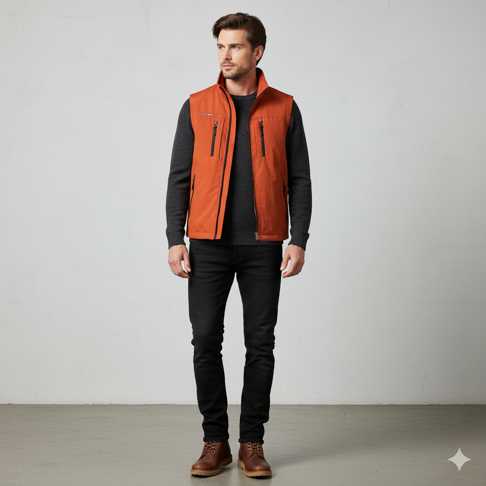 Herren Outdoor Weste mit Taschen | Leicht & Atmungsaktiv | Übergang