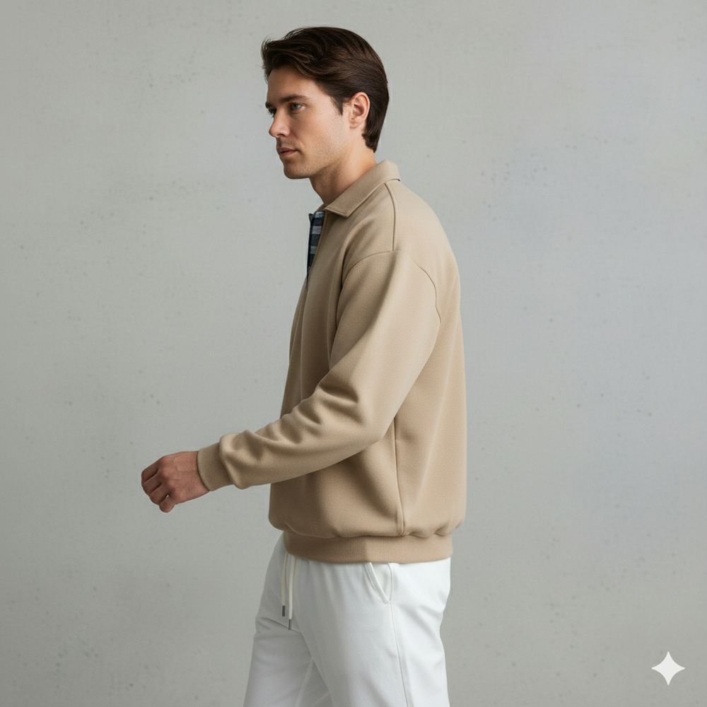 Lässiger Herrenpullover mit Reverskragen | Bequem | Freizeit