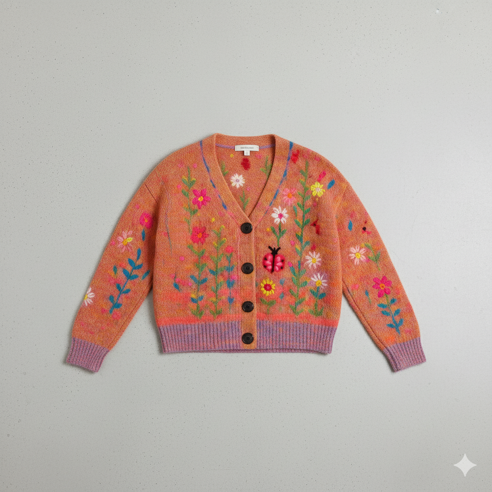 Damen Cardigan mit buntem Strickjacke | Herbst Winter
