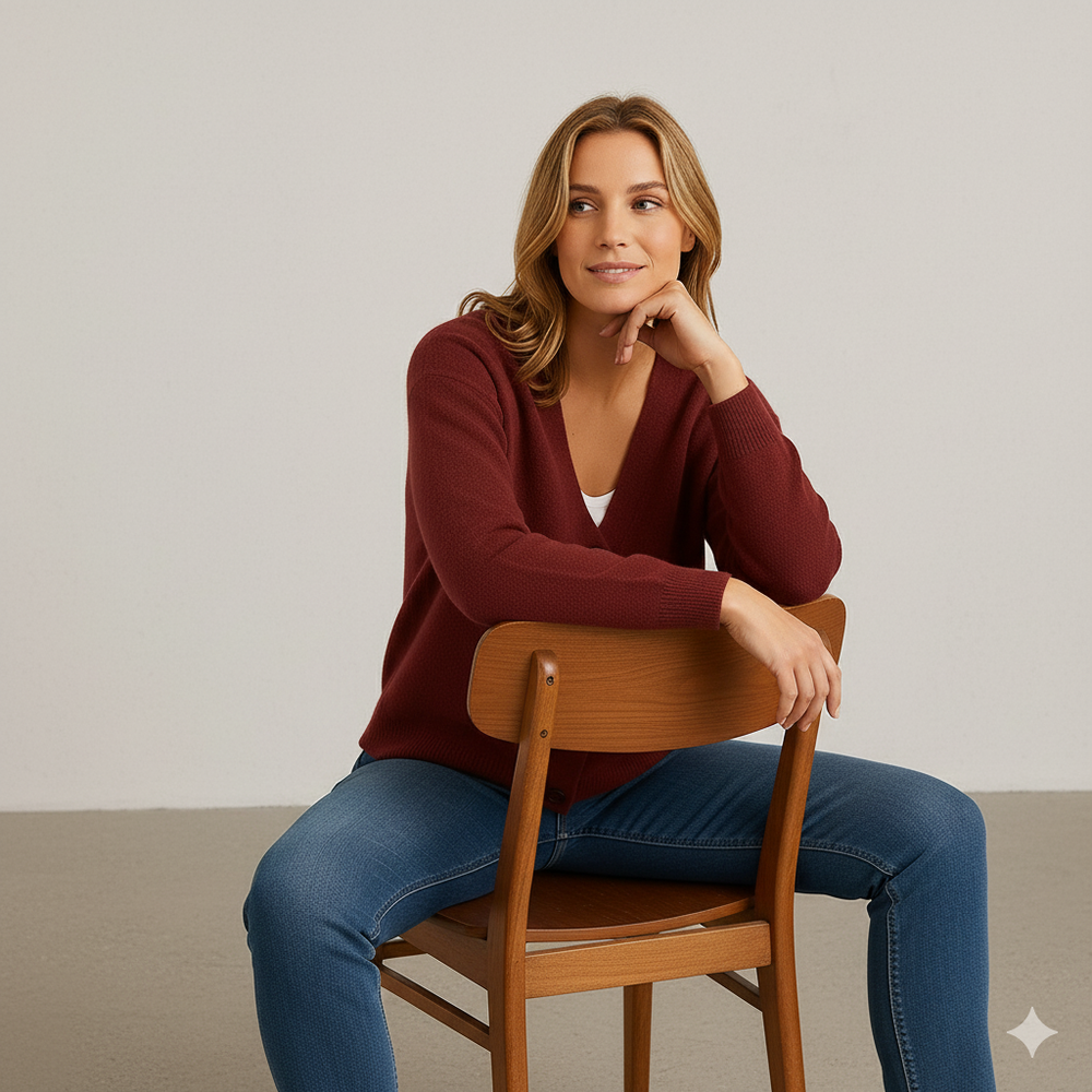 Damen Strickjacke mit V-Ausschnitt | Herbst & Übergang