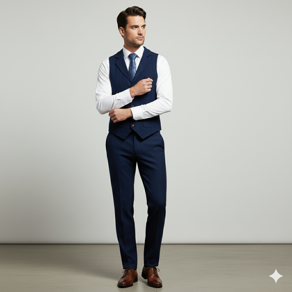 Herren Weste mit Fischgrätenmuster | Elegant & Modern | Herbst/Winter