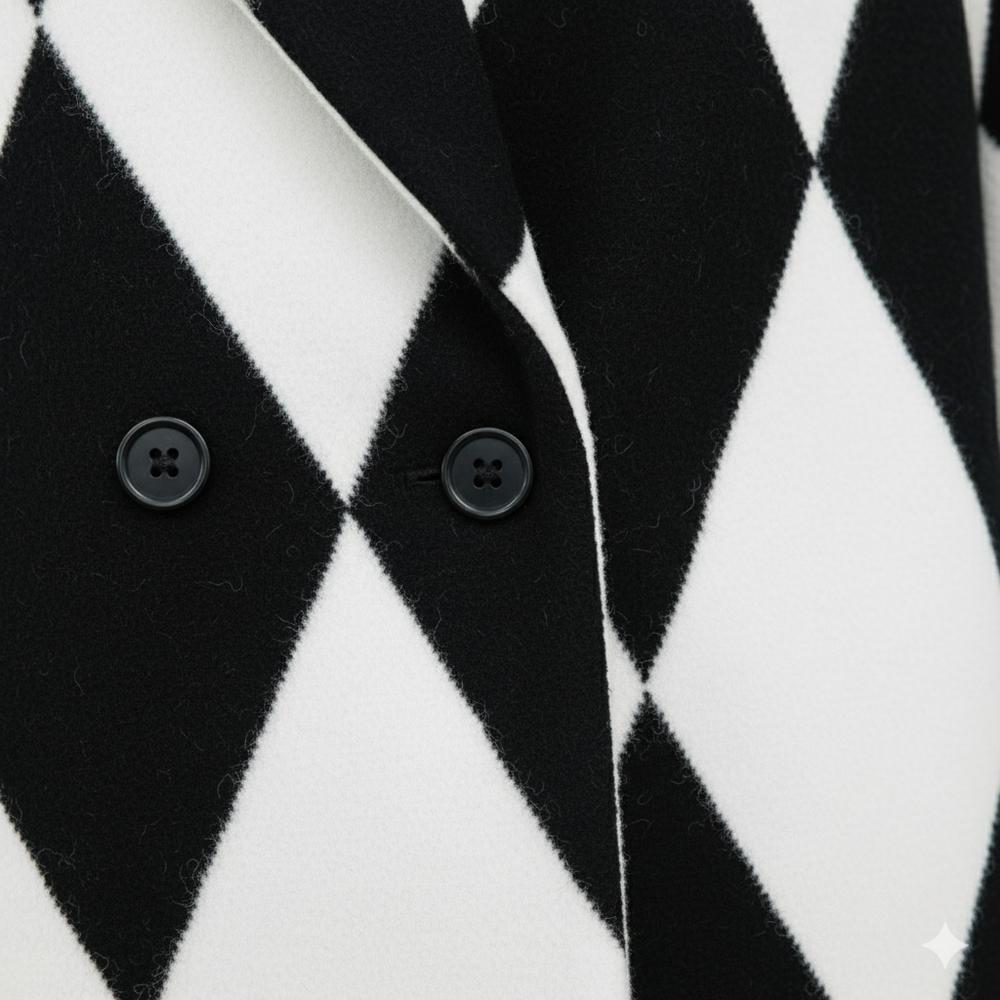 Damen Wollmantel mit Karomuster | Oversize & Warm | Winter