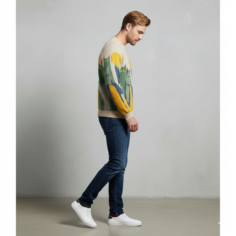 Moderner Herrenpullover mit Print | Lässig & Stylisch | Herbst/Winter