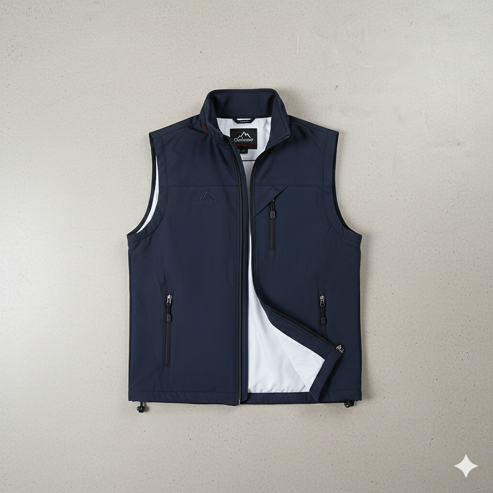 Herren Freizeitweste mit Reißverschluss | Leicht & Atmungsaktiv | Herbst