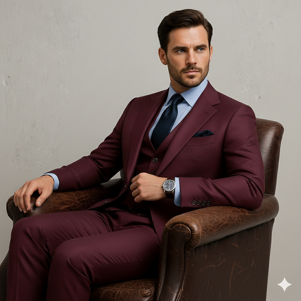 Herren Anzug 3-teilig | Slim Fit Elegant für Hochzeit & Business