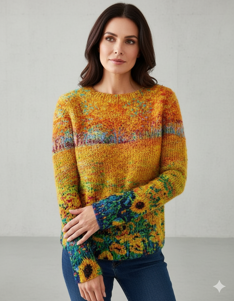 Damen Strickpullover mit Rundhals | Winter | Norweger-Muster