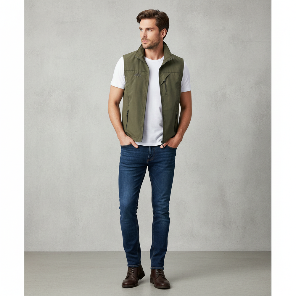 Herren Outdoor Weste mit Reißverschluss | Leicht & Atmungsaktiv