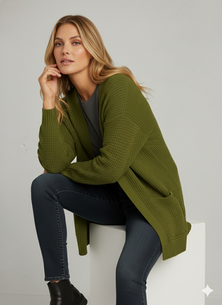 Damen Strickjacke mit Taschen | Locker & Warm | Herbst/Winter