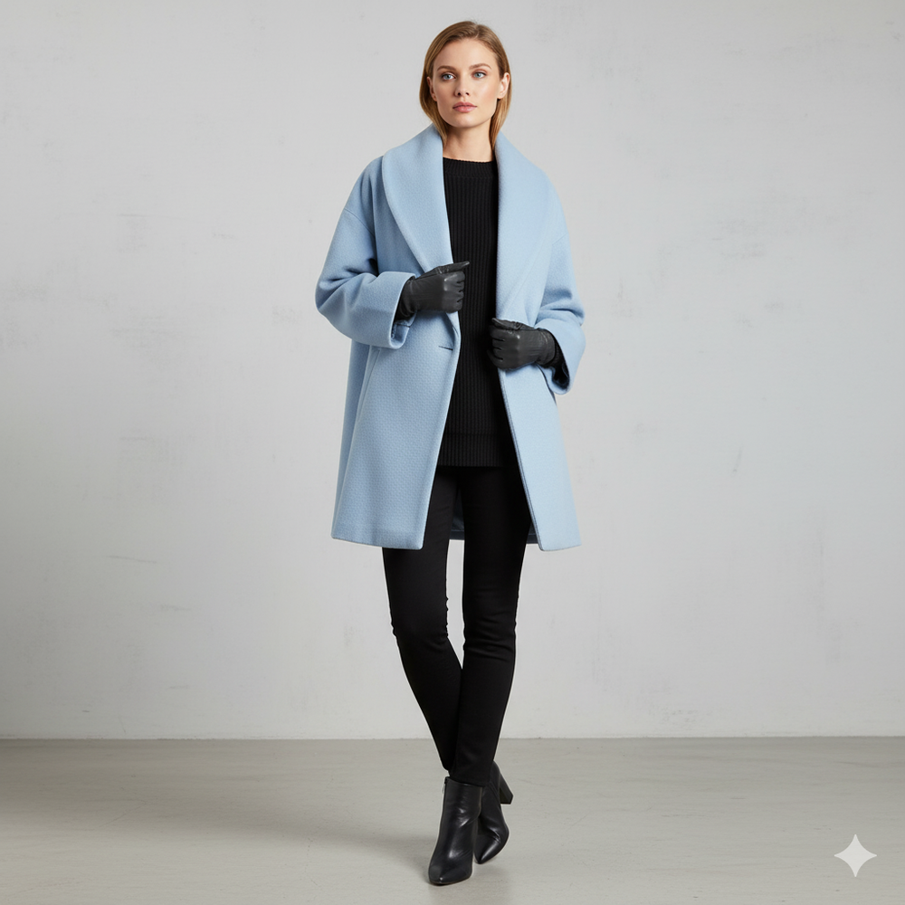 Damen Wollmantel Figurbetont Elegant | Stehkragen | Herbst Winter