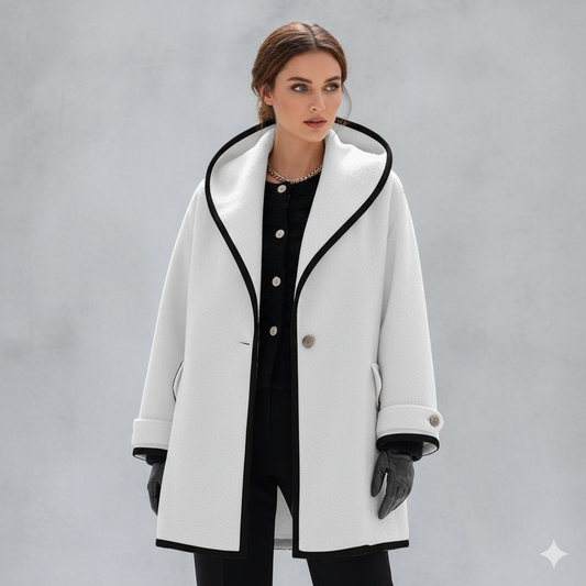Eleganter Damenmantel mit Kontrastdetails | Herbst/Winter