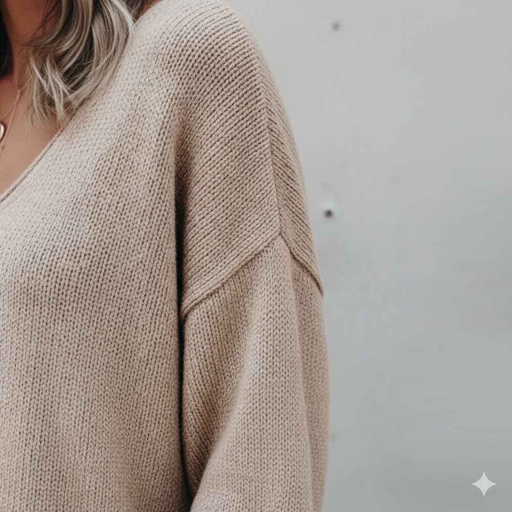 Damen Strickpullover mit V Ausschnitt | Locker & Freizeit