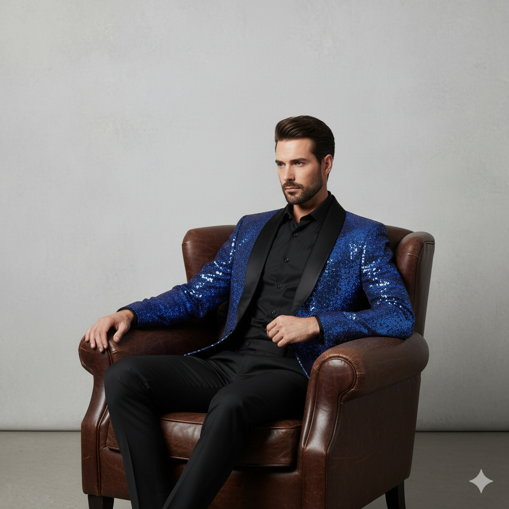 Herren Sakko mit Pailletten | Festlich & Elegant | Slim Fit